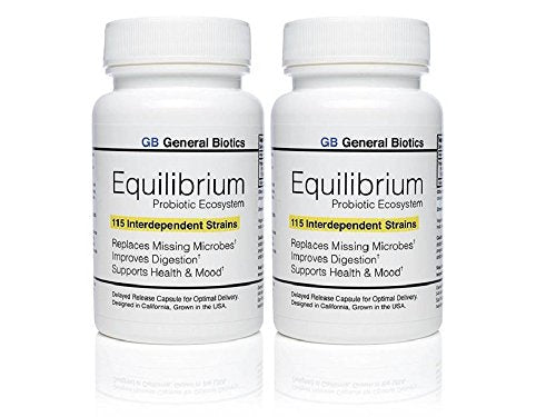 2-pack Equilibrium Probiotic - 60 Daily Capsules with Prebiotic - 115-Strains