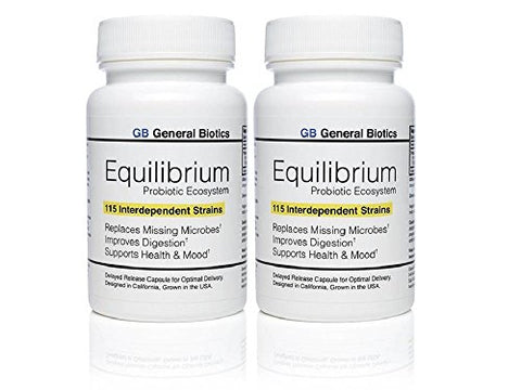 2-pack Equilibrium Probiotic - 60 Daily Capsules with Prebiotic - 115-Strains